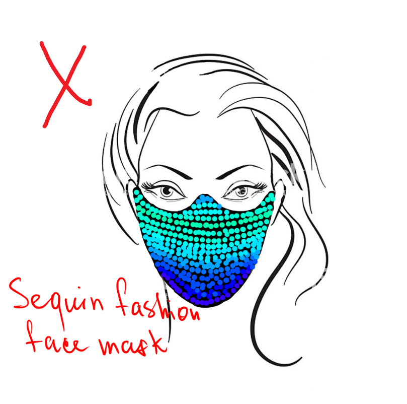 sequin fashion face mask