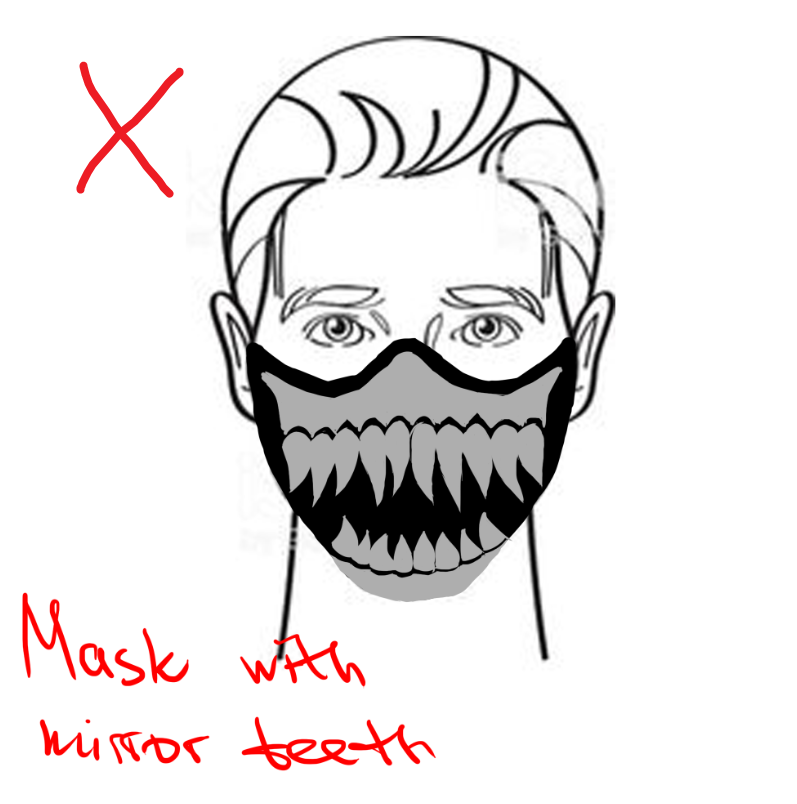 mask with mirror teeth