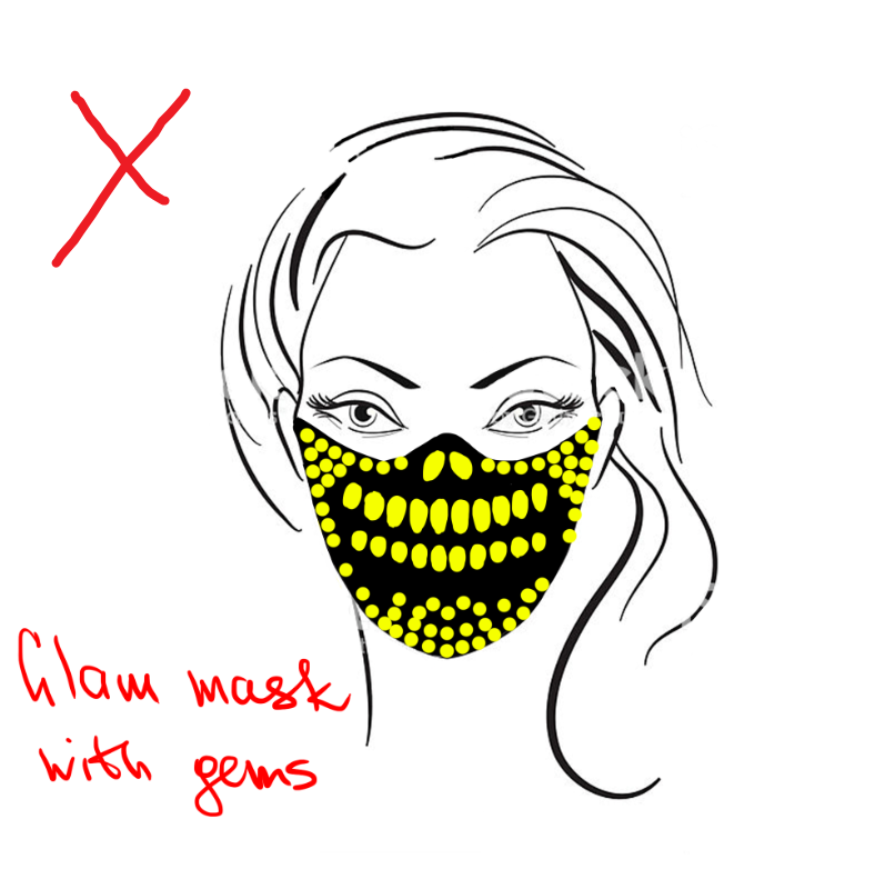 glam mask with teeth