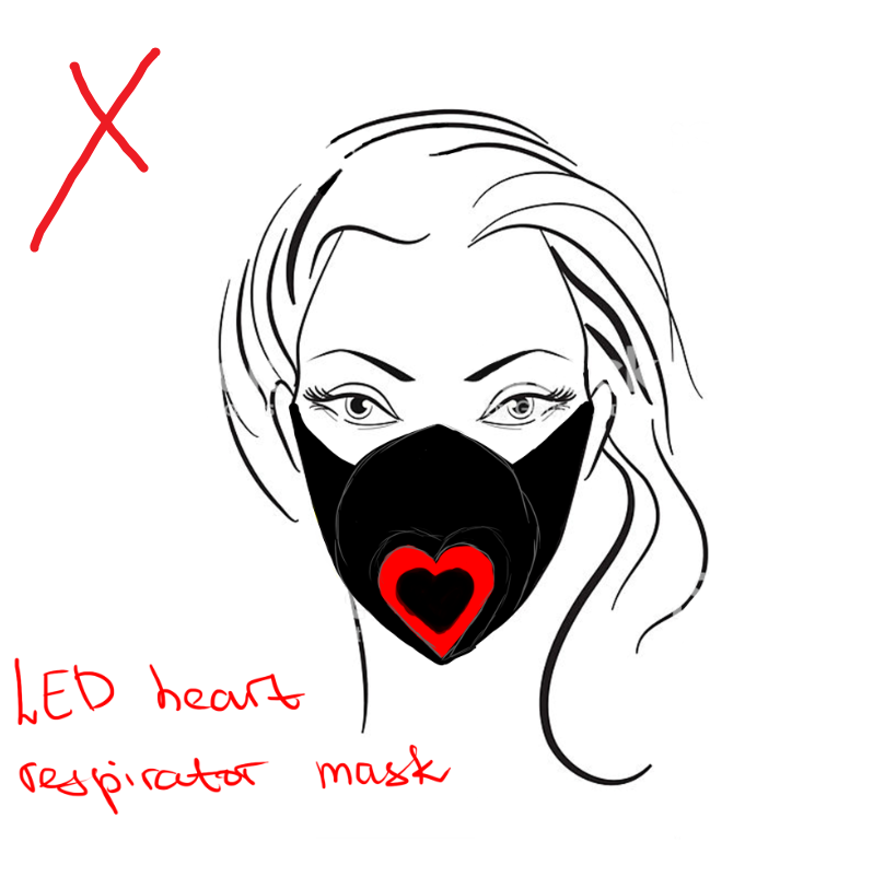 led heart mask