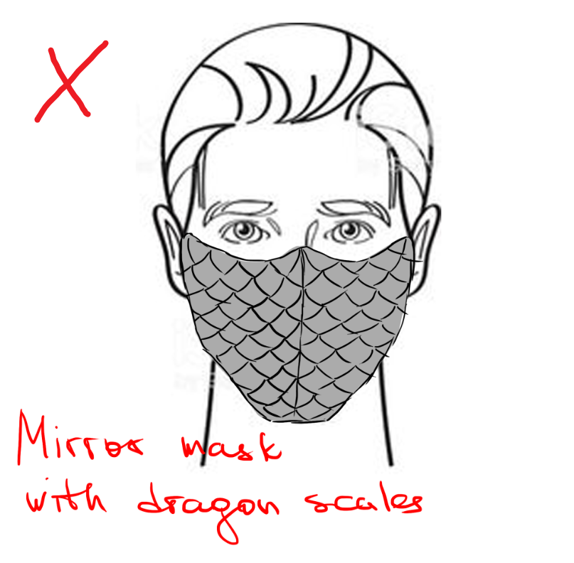 mirror mask with dragon scales