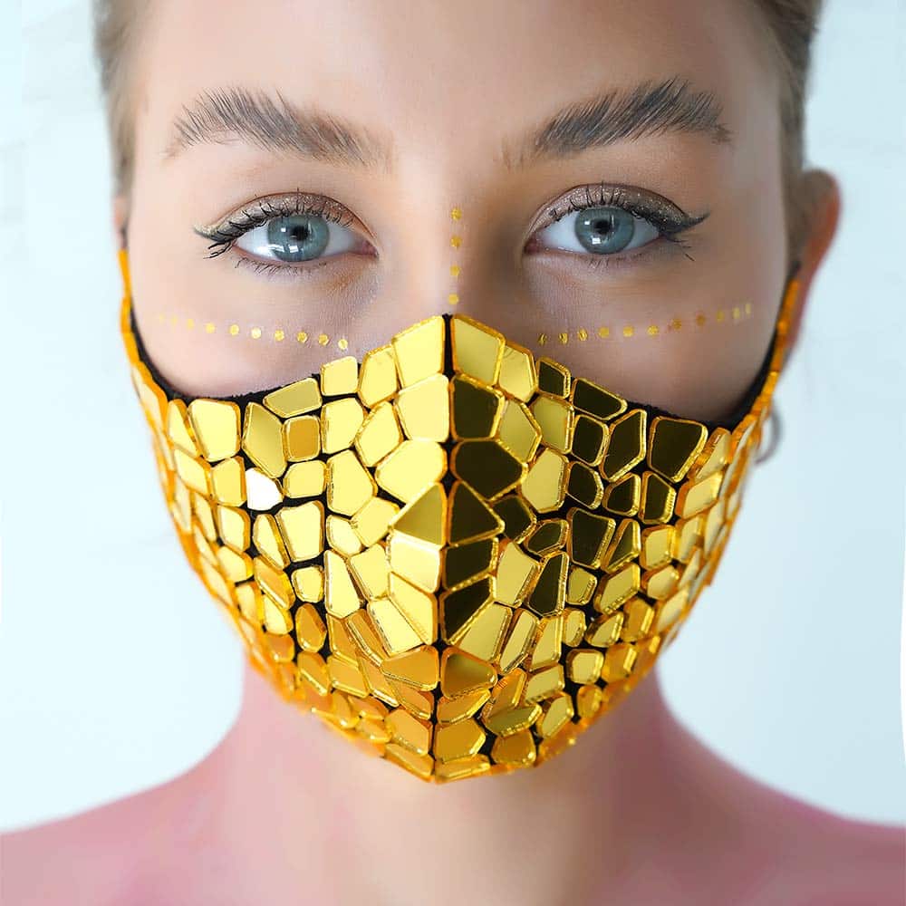 Gold Mirror Face Mask minimalist style by ETERESHOP