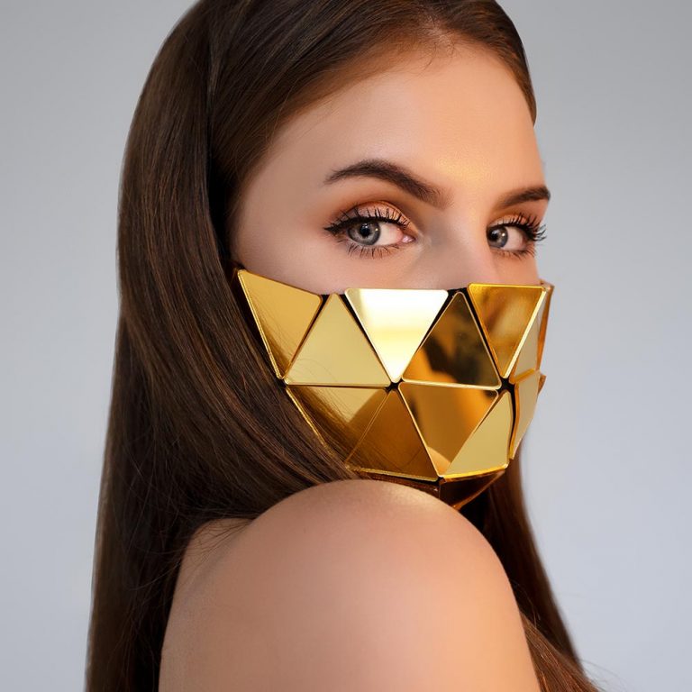 Gold Mask with Mirror Triangles by _M111