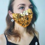 Gold Mirror Face Mask minimalist style by ETERESHOP