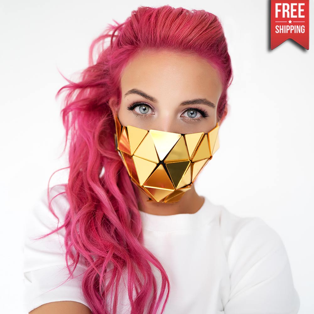 Gold Mask with Mirror Triangles by ETERESHOP