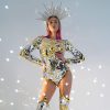 Silver and Gold Mirror Bodysuit with Chains by ETERESHOP