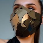Pale Gold Mirror Poly Mask by ETERESHOP closeup
