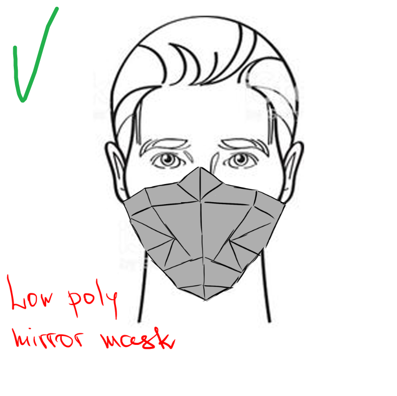 low poly mirror mask