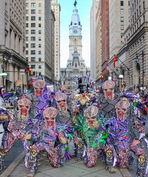 mummers parade led predator costumes