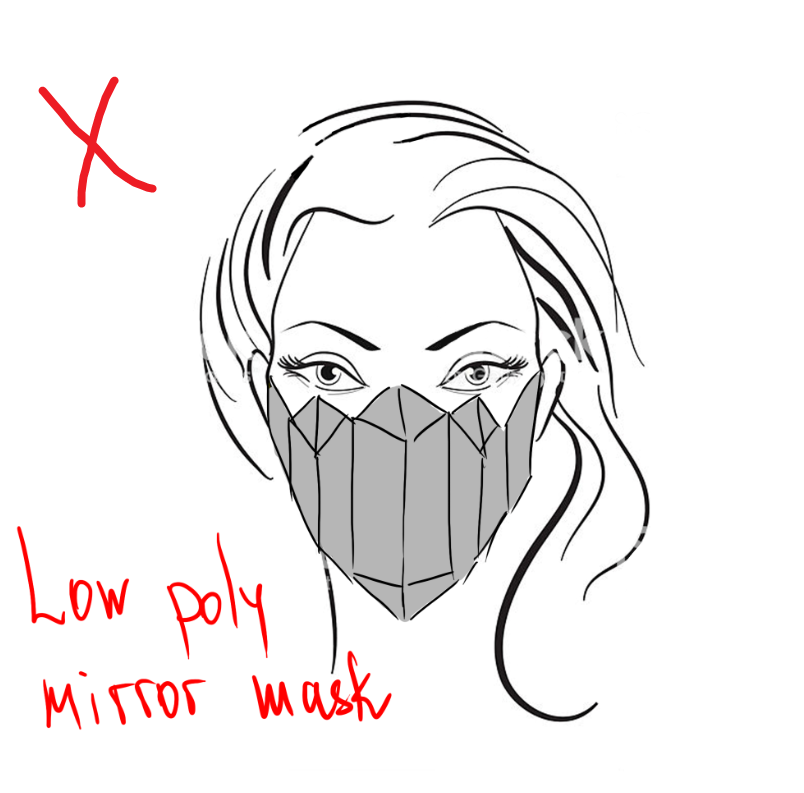 silver low poly face mask