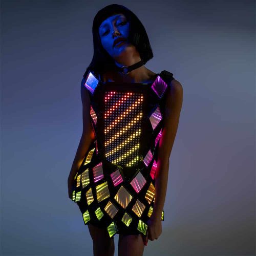 Infinity Mirror Dress with an LED Screen