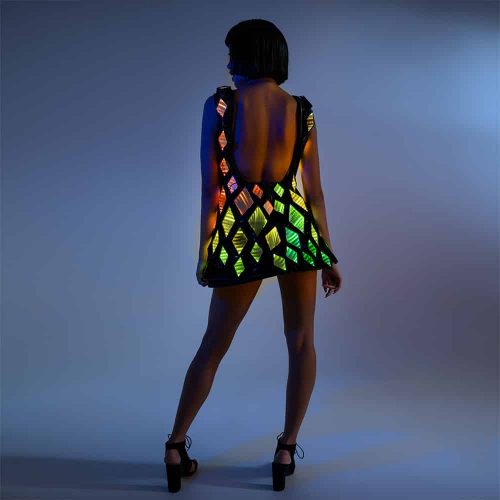 Infinity Mirror Dress with an LED Screen