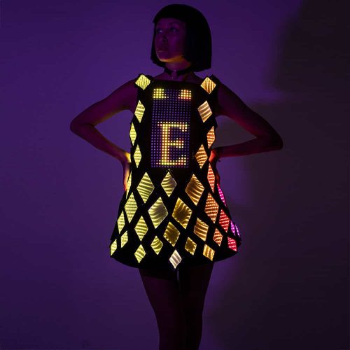 Infinity Mirror Dress with an LED Screen