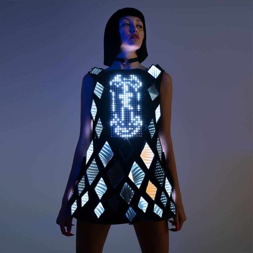 Infinity Mirror Dress with an LED Screen