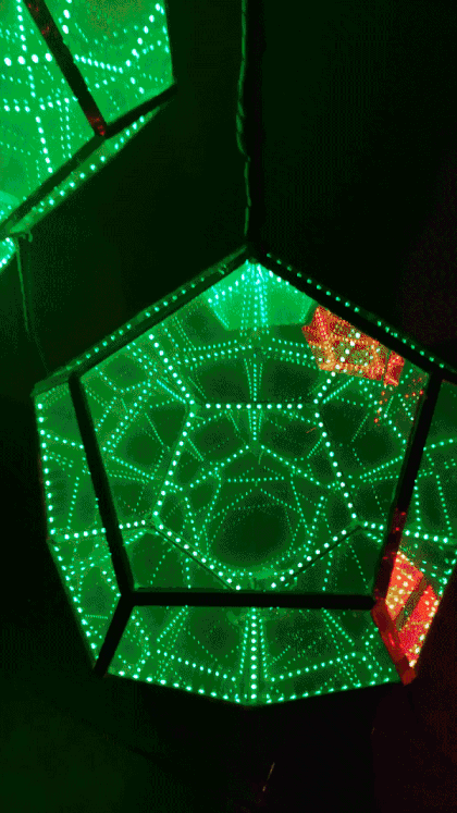 Party Photozone Ideas 2020: LED Infinity Mirror Dodecahedron Wall