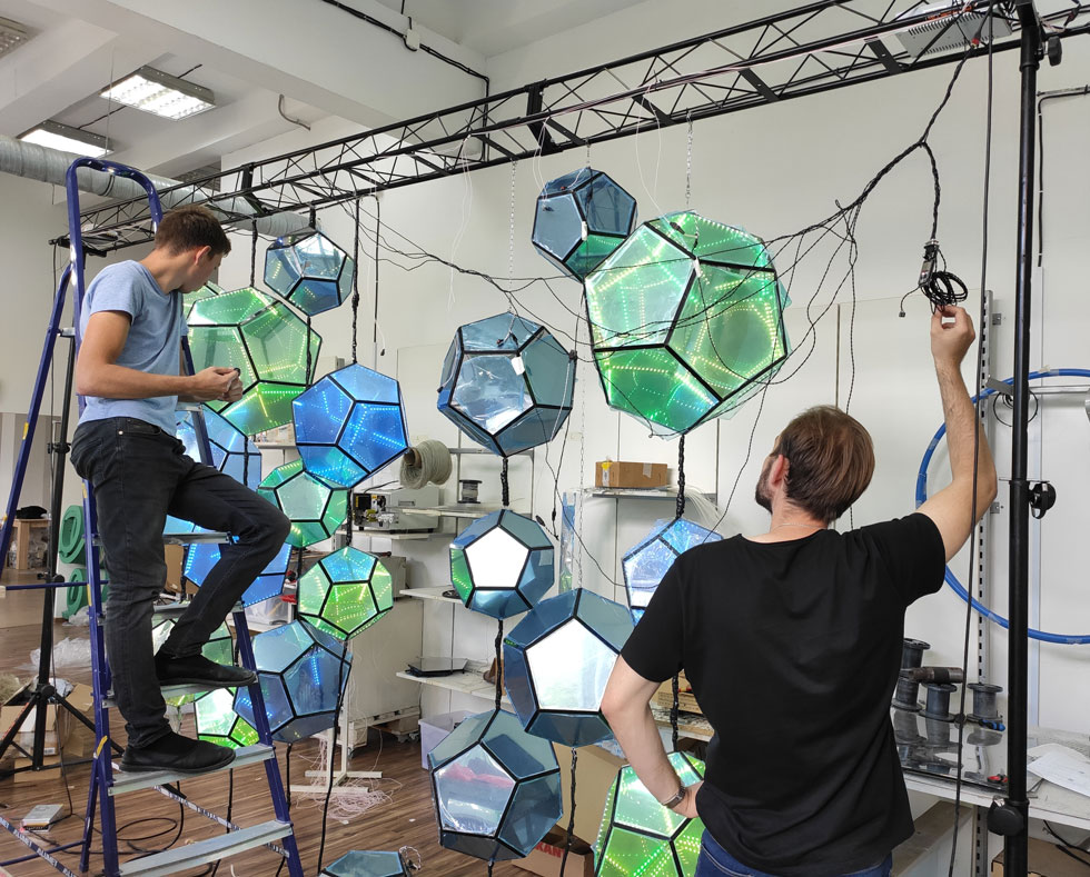 Infinity Dodecahedron Wall creation process