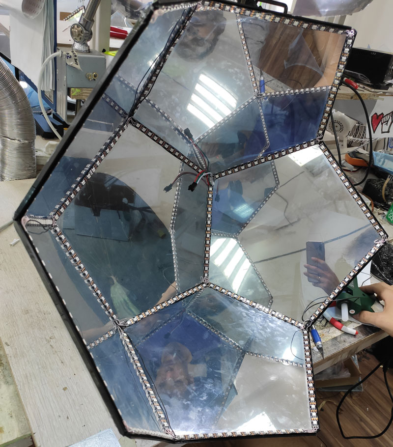 Infinity Mirror Dodecahedron creation process