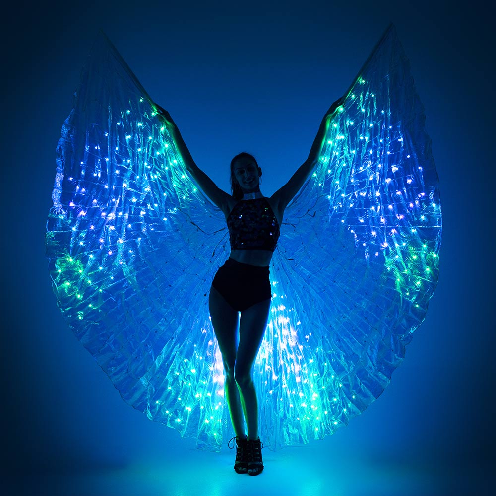 Details about   Single Color LED ISIS WINGS belly dance costumes light club 5 colors to choose 