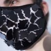 Black Lava Face Mask with Smart LEDs and Сracked Mirror Effect for Halloween — photo 11
