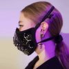 Black Lava Face Mask with Smart LEDs and Сracked Mirror Effect for Halloween — photo 8