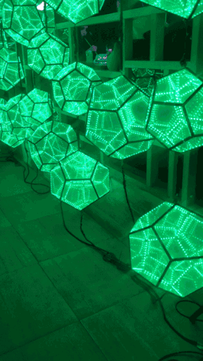 LED Infinity Mirror Dodecahedron Wall