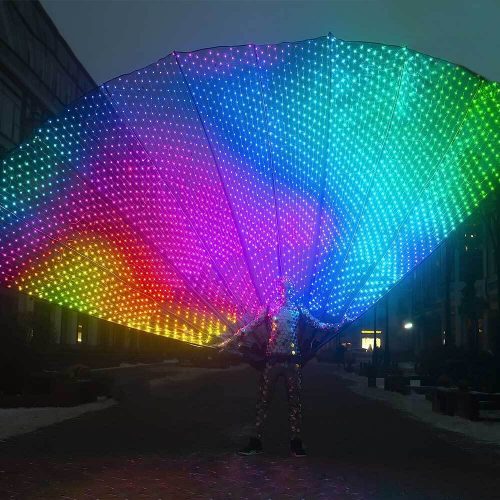 Smart Pixel Peacock Fantail with 2700 LEDs 3.6 Meters High _P30