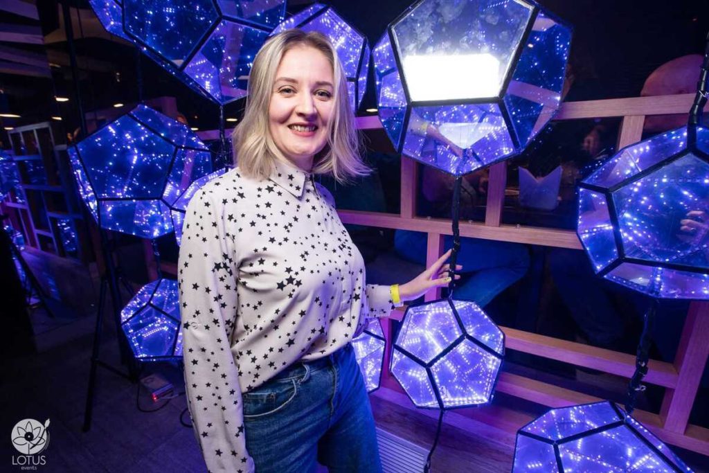 Photo Report: LED Infinity Mirror Dodecahedron Wall as a Party Photozone