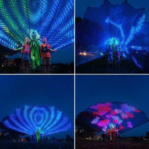 output-logo-on-Peacock-Fan-Tail-Transparent-Costume-for-street-show