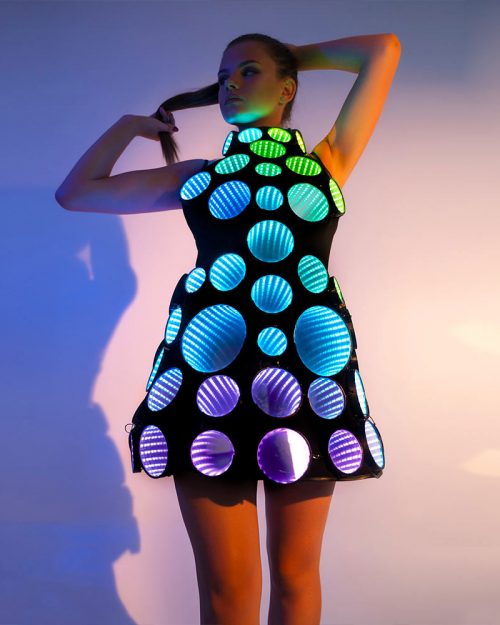 LED light up Infinity Mirror Dress Symmetrical Design _N14