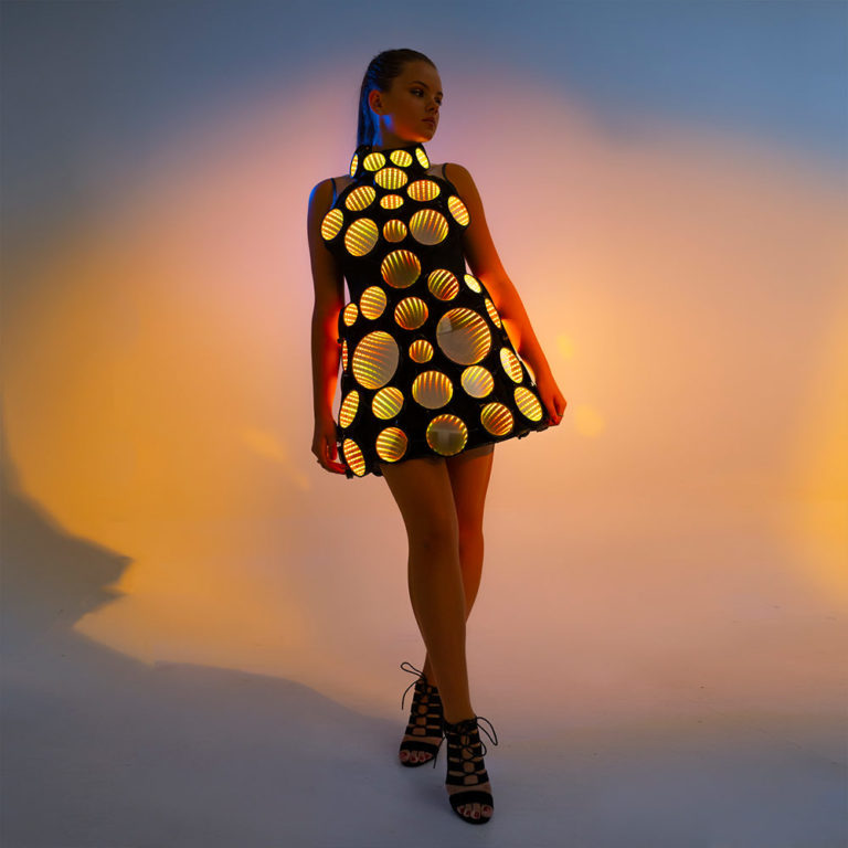 LED light up Infinity Mirror Dress Symmetrical Design _N14 for artists