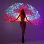 Light-up Flag Effect on a Smart Pixel Peacock Fantail Costume with 700 LEDs