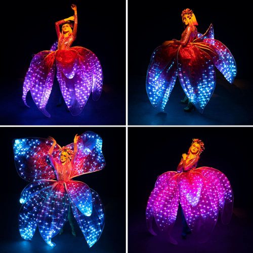 Smart LED Flower Costume Rainbow Orchid Light Effects