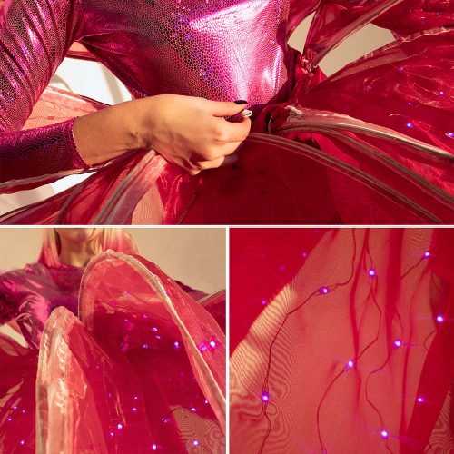 Smart Light-up Flower Costume Petails with LEDs details