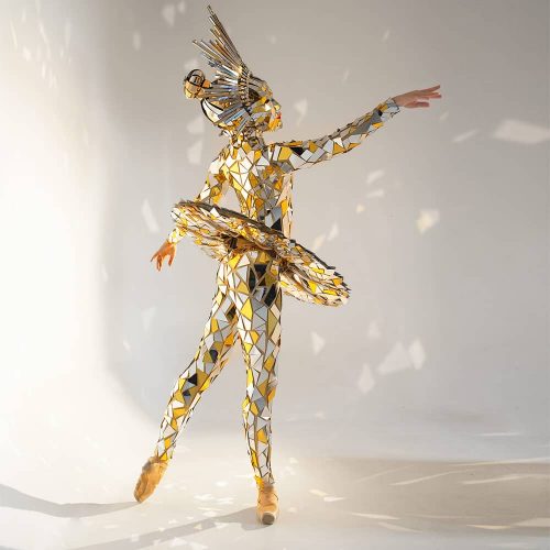Designer Ballerina Costume Gold and Silver Mirror ETERESHOP Exclusive