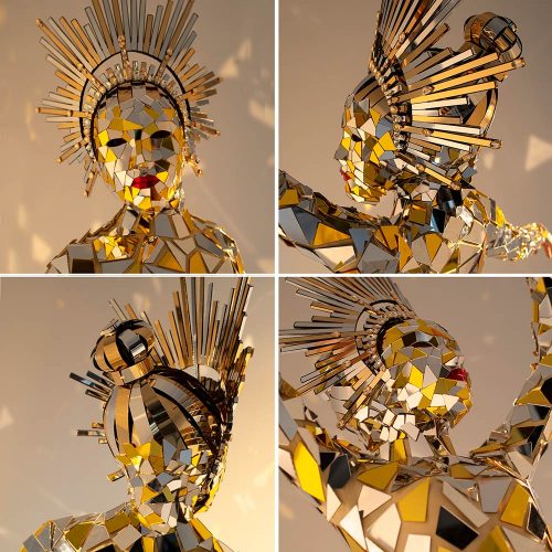 Mirror Mask and Crown with Gemstones ETERESHOP Design