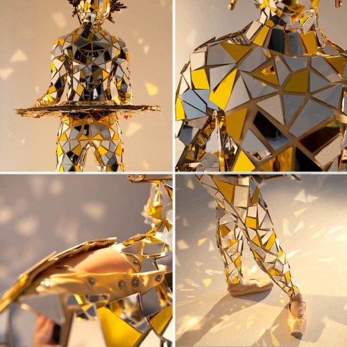 Silver and Gold Mirror Ballerina Costume Details ETERESHOP Design Custom-made