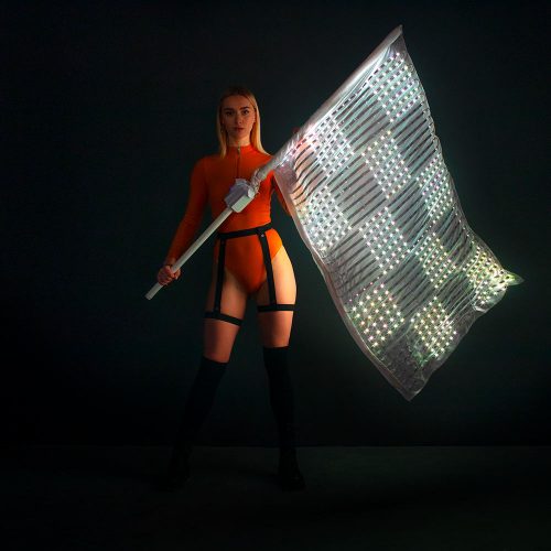 Smart LED Flag on White Fabric ETERESHOP Design