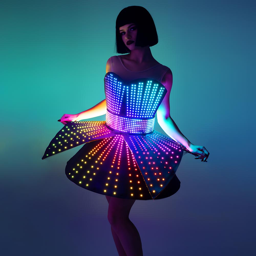 Rave Outfit Smart LED Dress with a Light Up Belt by ETERESHOP_H43-1