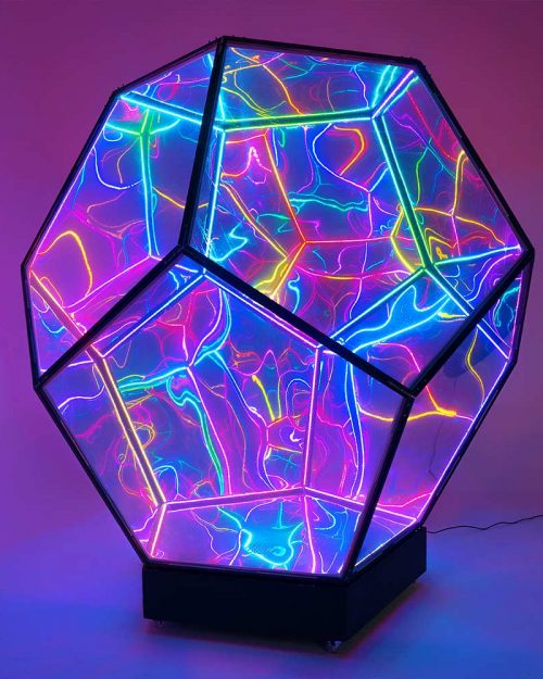 Large infinity dodecahedron LED light up decorations for the club
