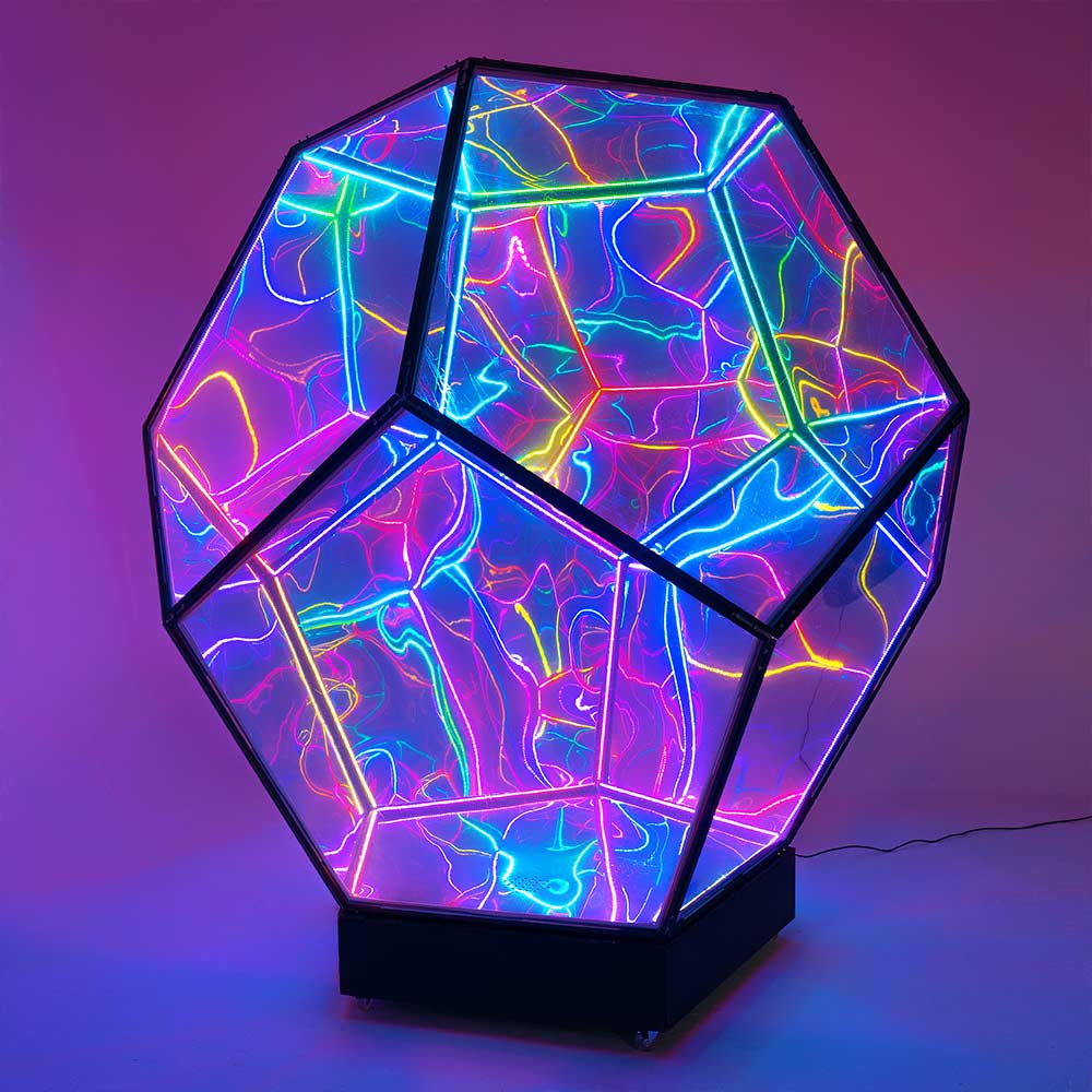 Giant Human-Sized LED Infinity Dodecahedron installation -