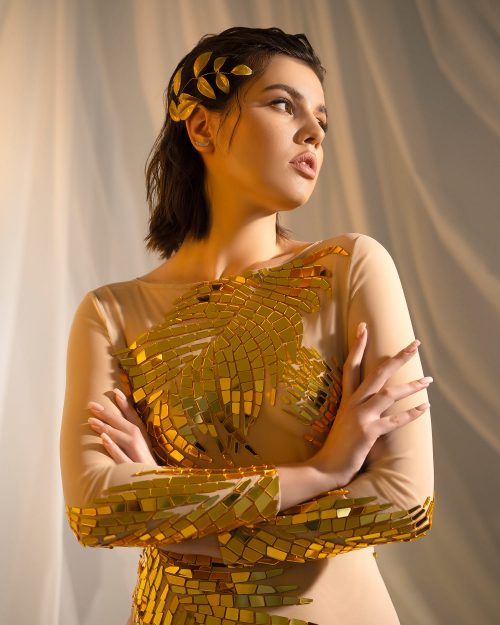 Gold Mirror Transparent bodysuit