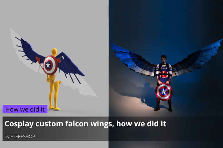 Cosplay custom falcon wings by ETERESHOP, how we did it