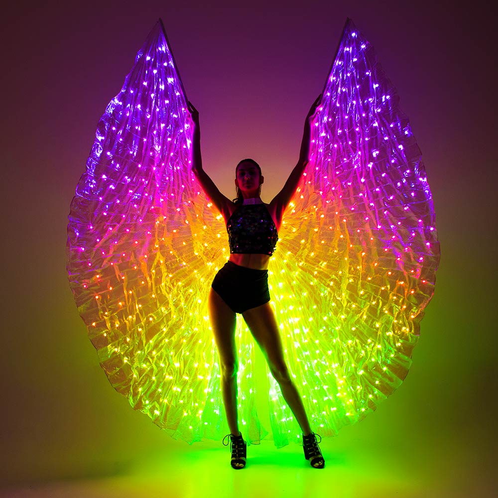 burning man glowing wings idea