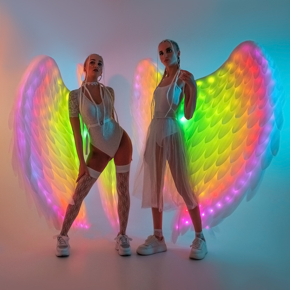 burning man huge wings led idea