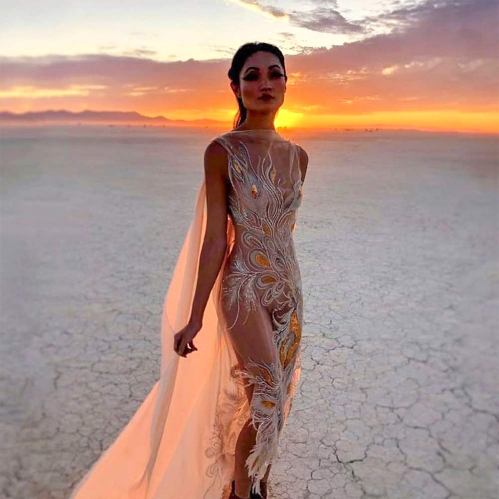 long dress burning man festival