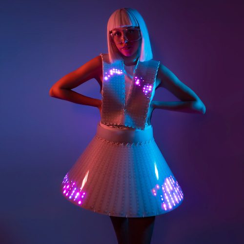 luminous dress with plats