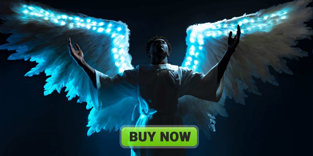 buy White-feather-mechanical-wings-with-LED
