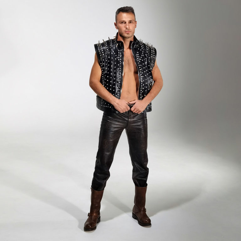 Led biker vest with animation screen and 1812 leds by