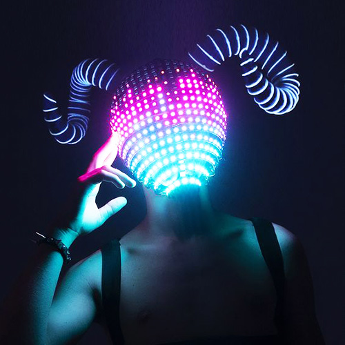 LED-full-face-mask-with-horns-for-the-festival