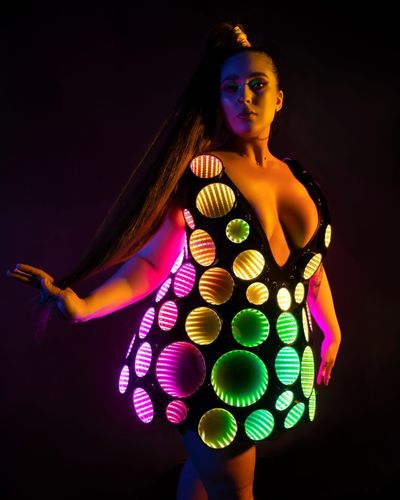 sexy festival dress with infinity mirror effect